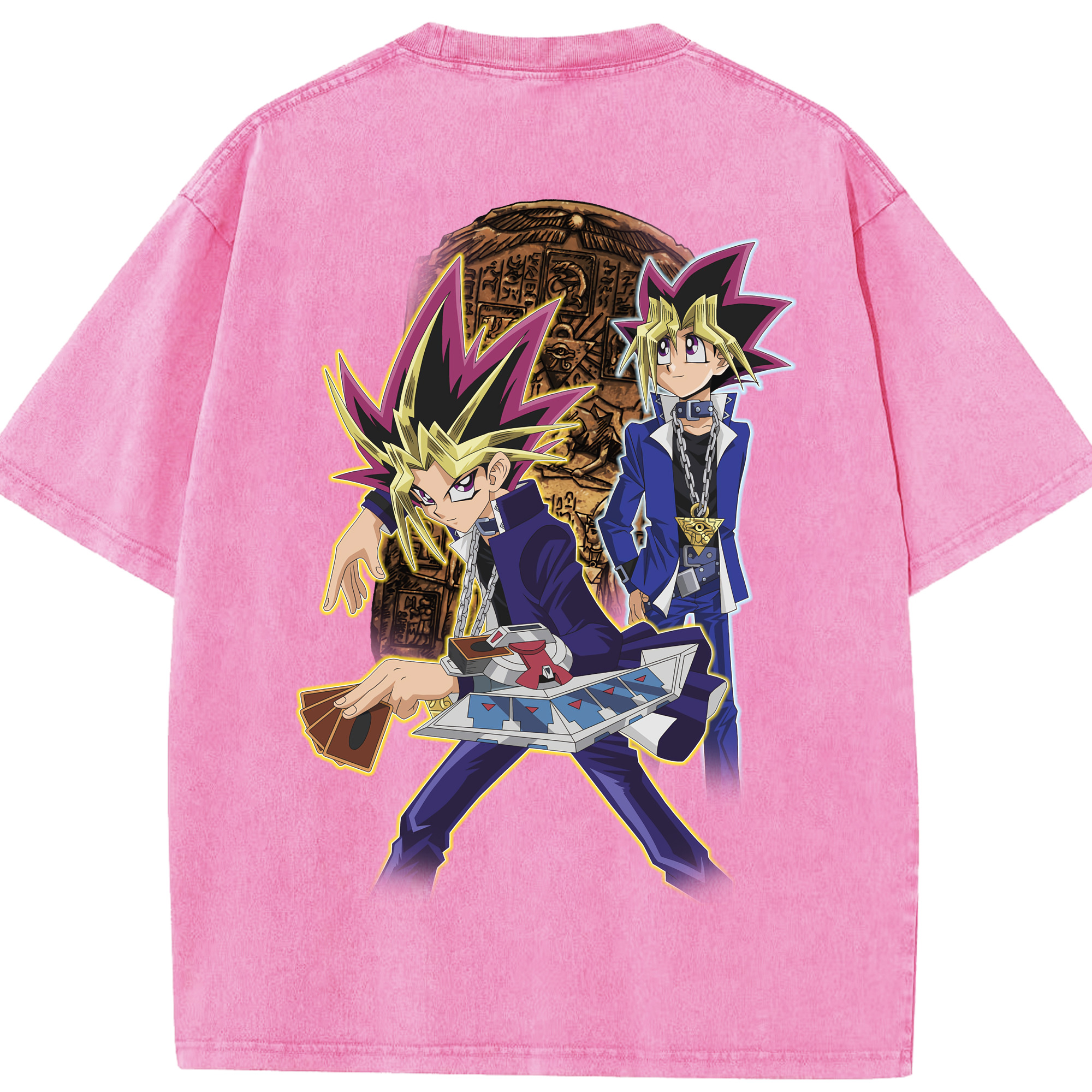 （画像用） 遊☆戯☆王 Yu-Gi-Oh! 綿100% ヴィンテージ風 半袖Tシャツ（背面プリント）